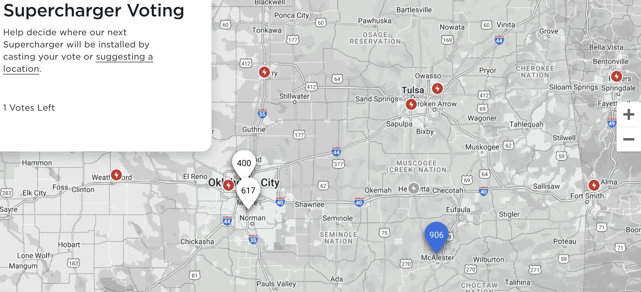 Tesla Cybertruck Vote for new supercharger locations Screenshot 2023-12-31 at 10.38.39