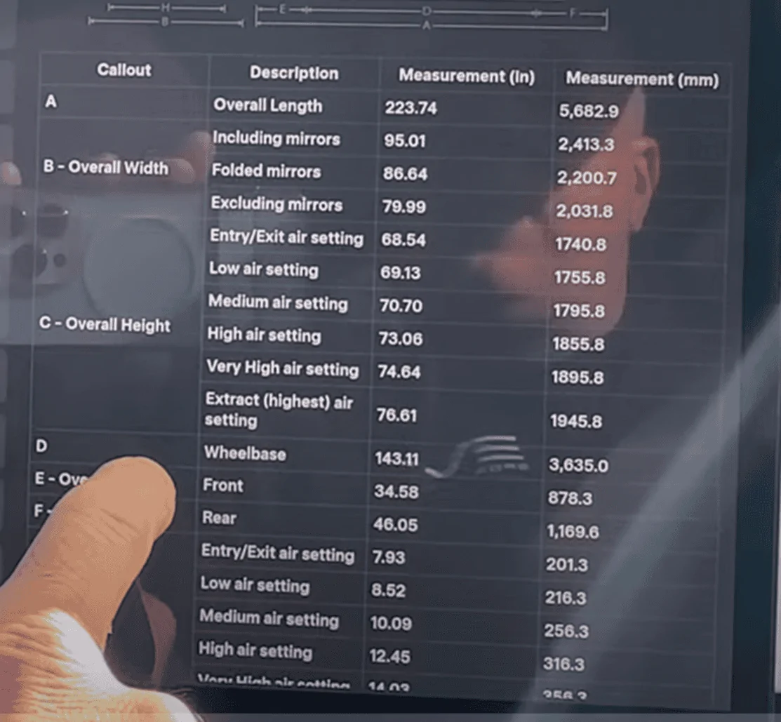 Tesla Cybertruck Width w/o mirrors? 1704162130036