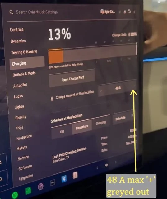 Tesla Cybertruck AC charging limits WwGpAFV