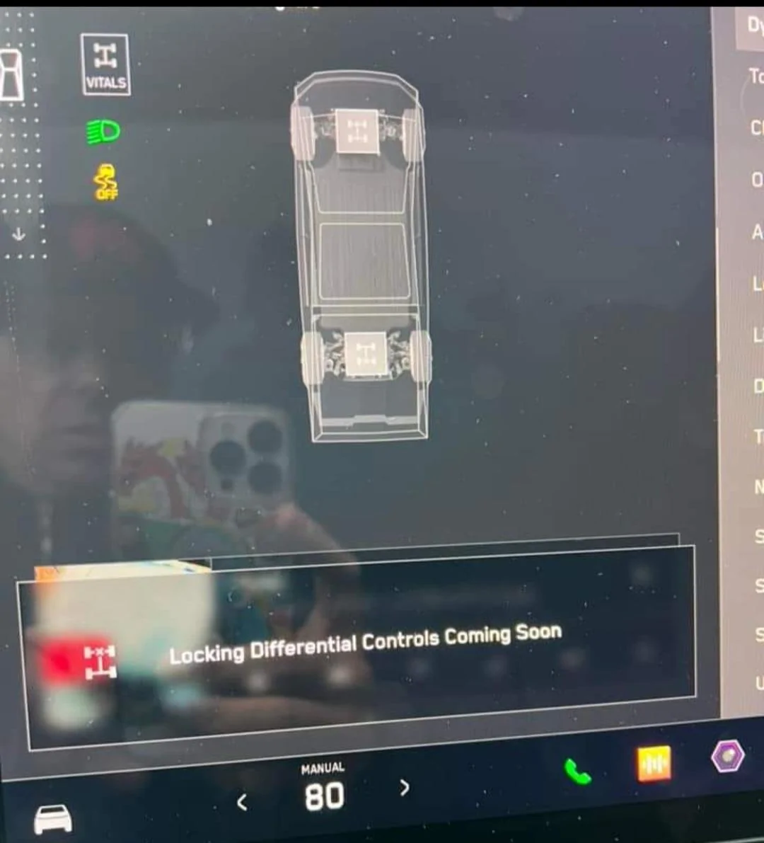 Tesla Cybertruck Lockers confirmed but not yet available! "Locking Differential Controls Coming Soon" Screenshot_20240103_121520_Facebook