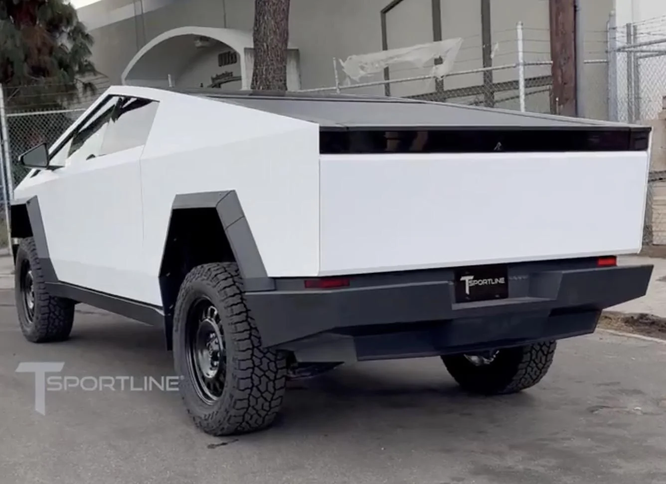 Tesla Cybertruck Satin White Cybertruck Wrap! With Aftermarket 20" TCT Flow Forged Wheels + Falken Wildpeak AT4/W Tires Satin White Cybertruck wrap vinyl 1