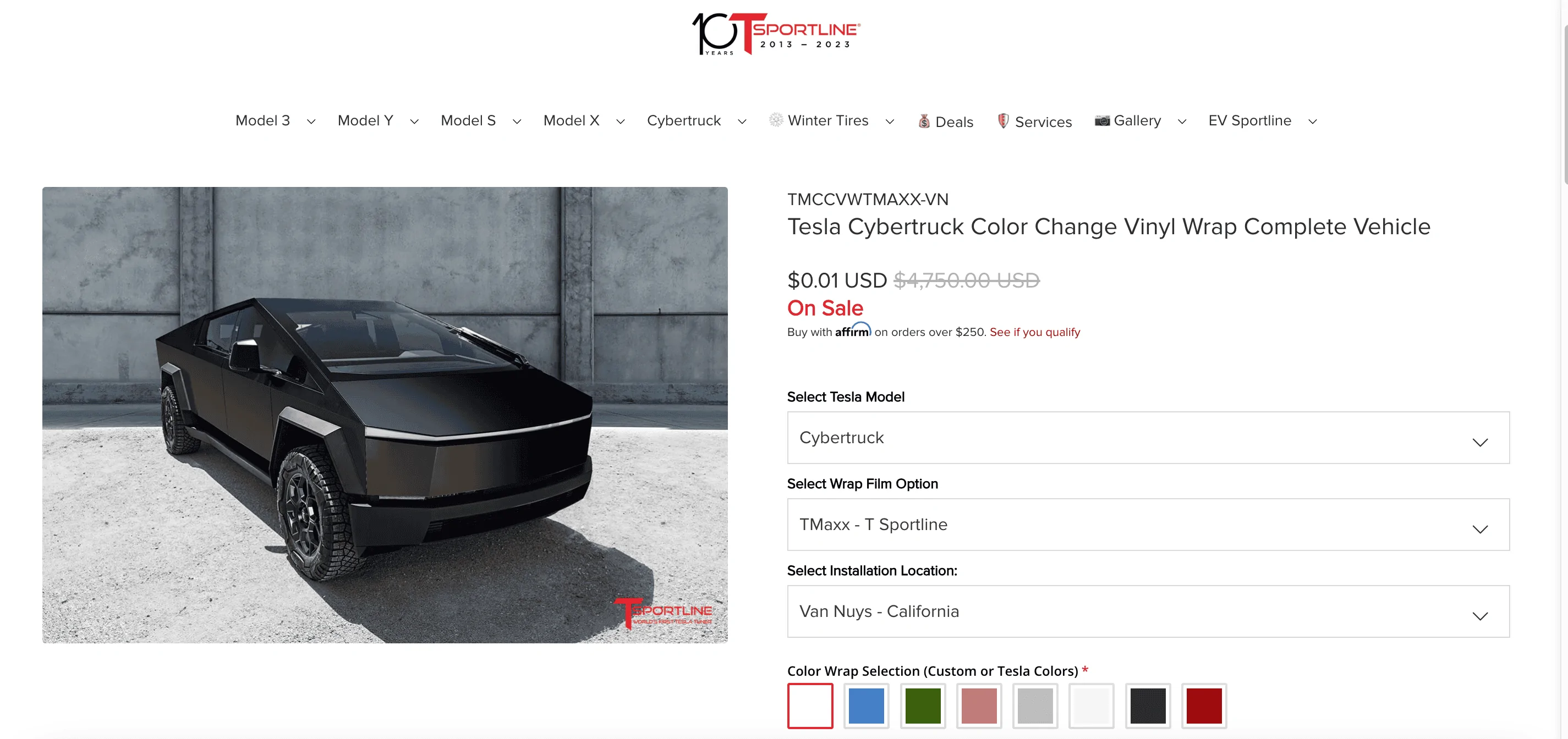 Tesla Cybertruck Satin White Cybertruck Wrap! With Aftermarket 20" TCT Flow Forged Wheels + Falken Wildpeak AT4/W Tires Screen Shot 2024-01-05 at 7.33.08 AM