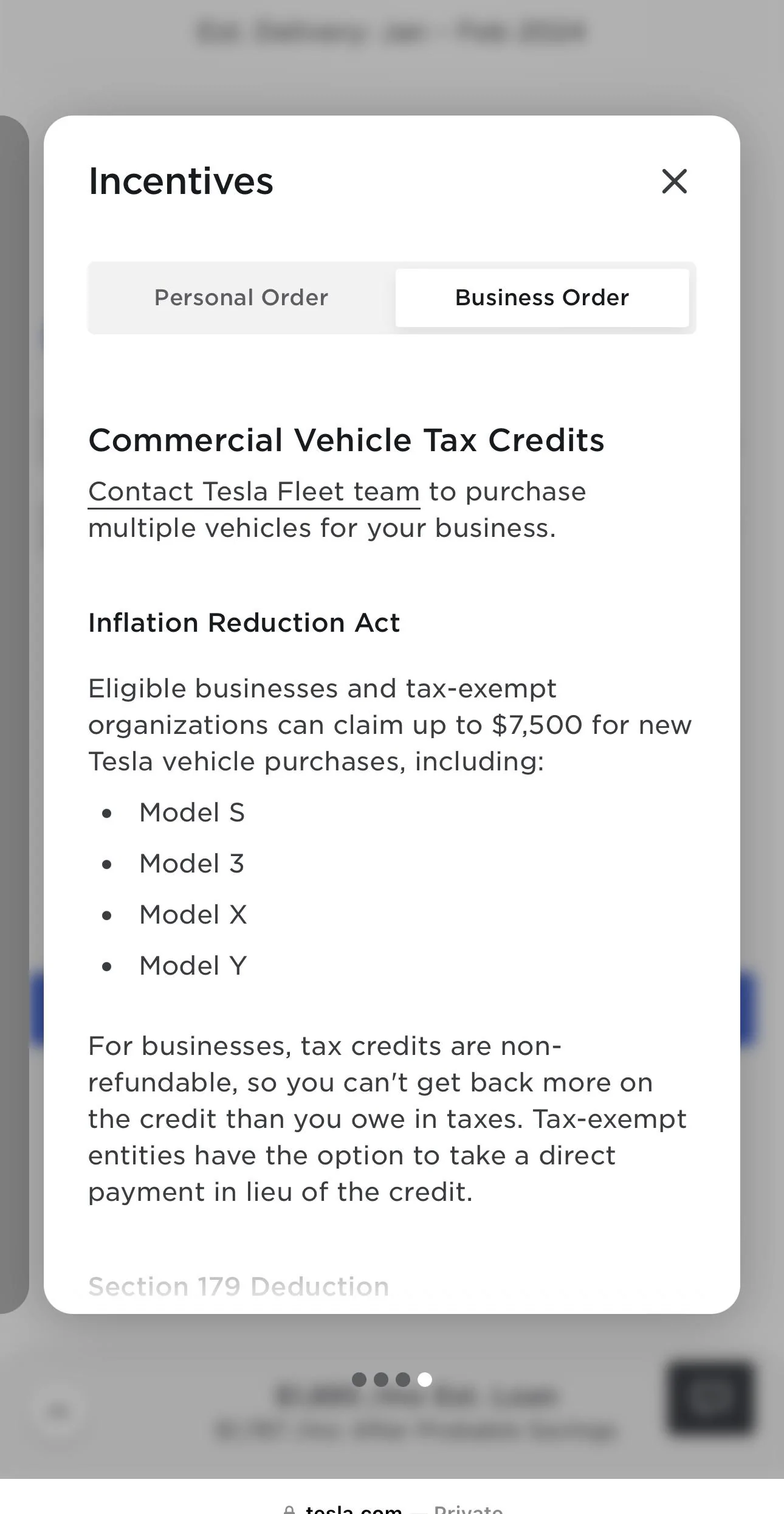 Tesla Cybertruck CT does or does not qualify for the $7,500 Federal Tax Credit as of 1/1/24? IMG_4389