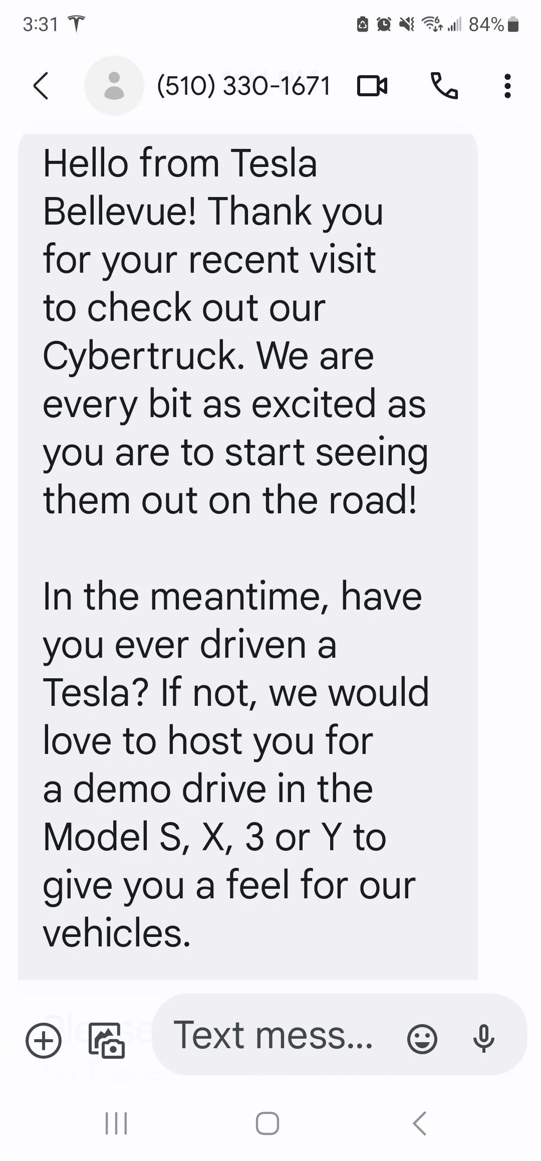 Tesla Cybertruck Cybertruck Demo Test Drives Are Here and Expanding to New Locations Screenshot_20240107_153142_Messages