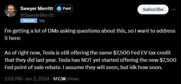 Tesla Cybertruck The AWD Cybertruck no longer includes "Probable Savings" of the $7,500 Tax Credit on Tesla's Website? dRYzIOG