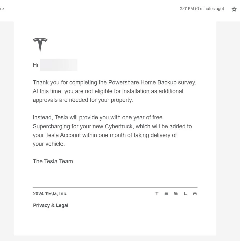 Tesla Cybertruck Powershare Home Backup Denial 2024-01-10_14-02-13