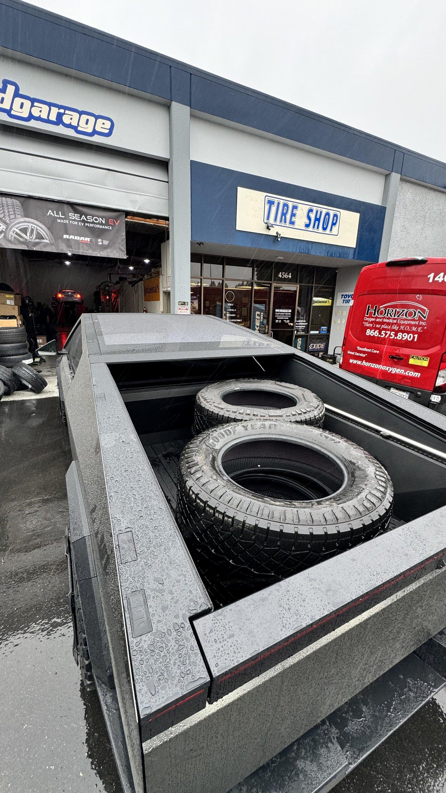 Tesla Cybertruck BFG K02 Tires installed on Cybertruck. Aero covers fit 👍 BFG KO2 tires Cybertruck 2