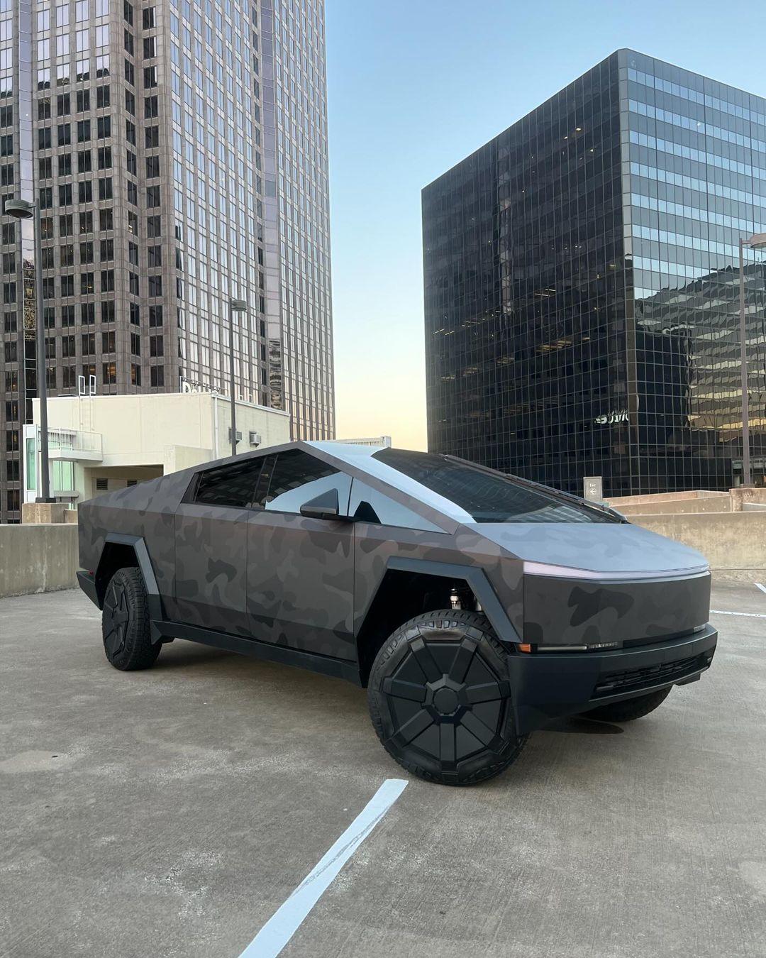 Dark Grey : Black Camouflage wrap on Cybertruck 7.jpg