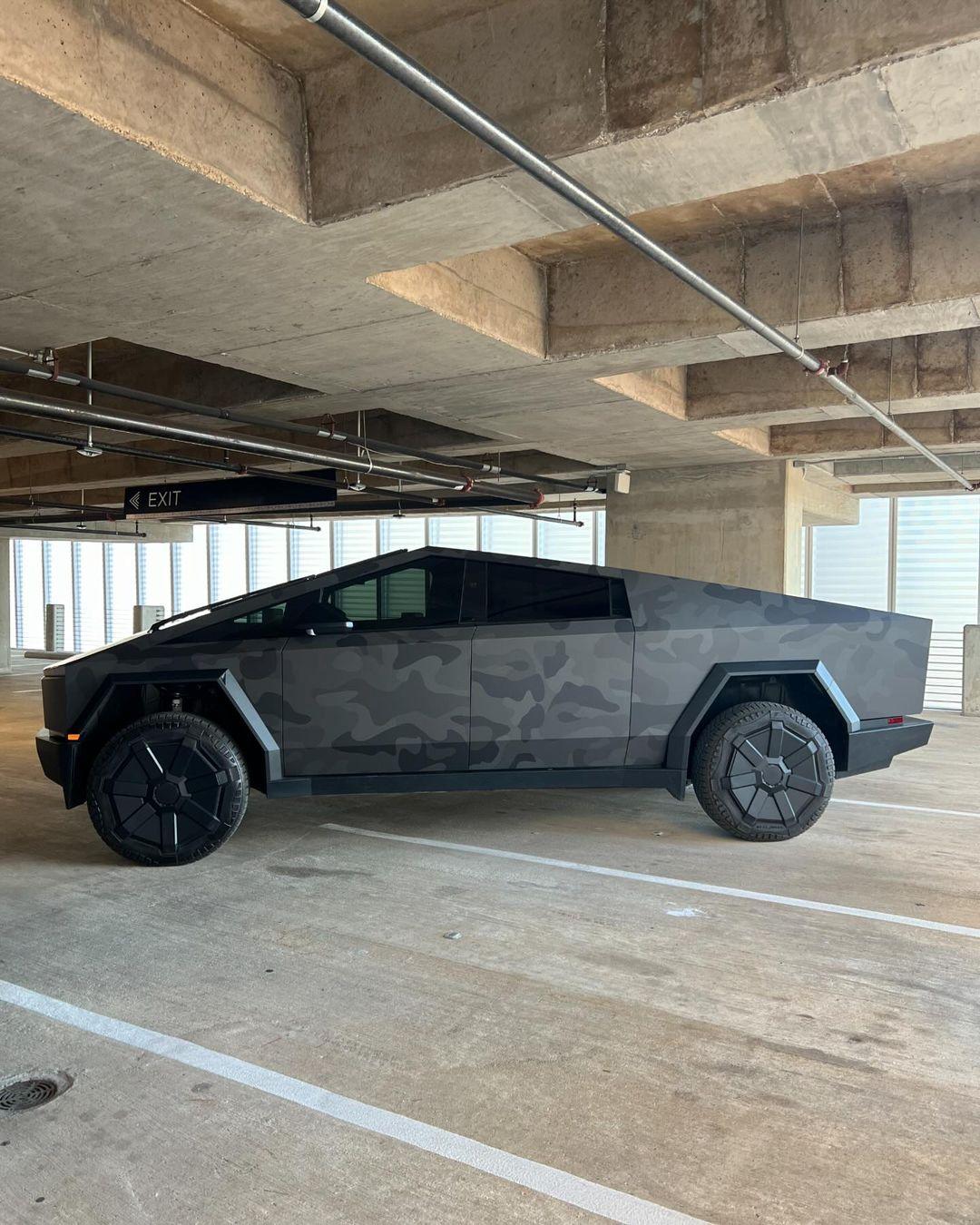 Dark Grey : Black Camouflage wrap on Cybertruck 1.jpg