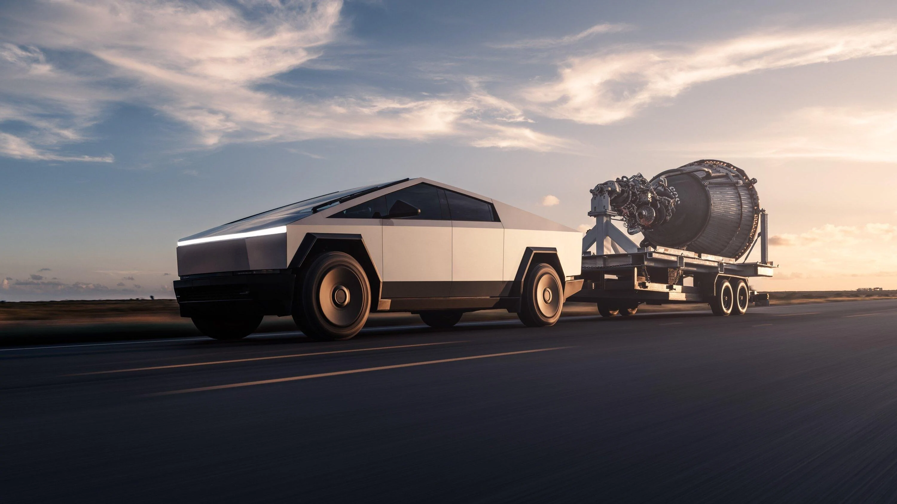 Tesla Cybertruck Tesla tweet: The future driving the future GDus1QhXQAAoe7a