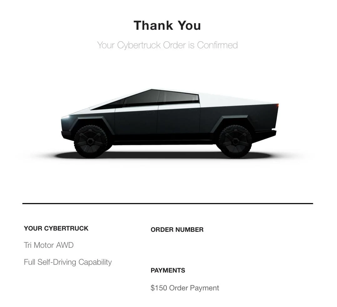 Tesla Cybertruck Cyberbeast Trimotor VIN Assignment Tracking IMG_7355