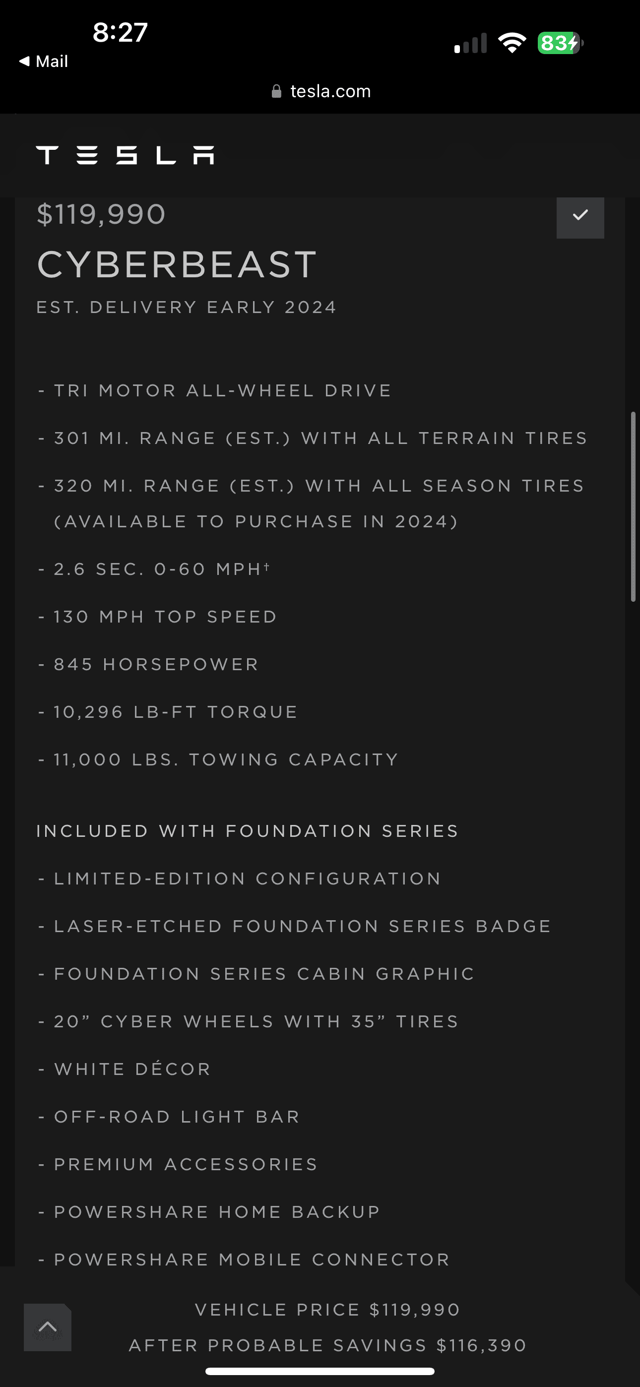 Tesla Cybertruck Cyberbeast Trimotor VIN Assignment Tracking IMG_1708