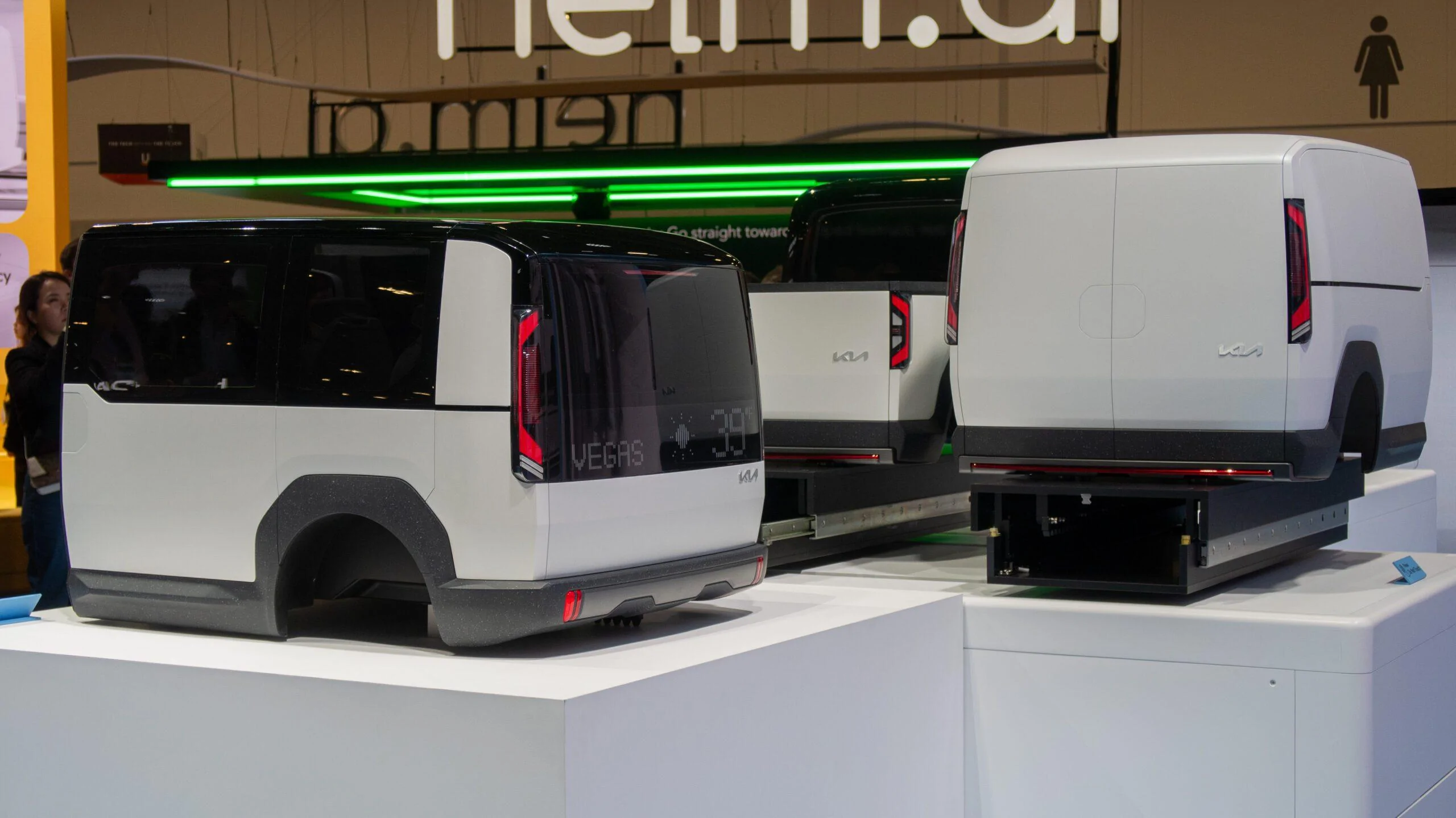 Tesla Cybertruck Is a Cybervan the best EV hauling option? Kia-PBV-CES-booth-4-scaled