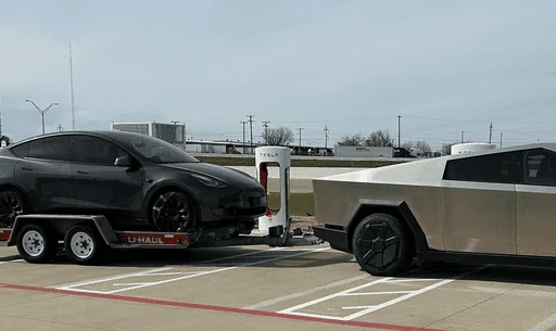 Tesla Cybertruck Towing tested with 6,000lb Tesla and trailer load zimage7148