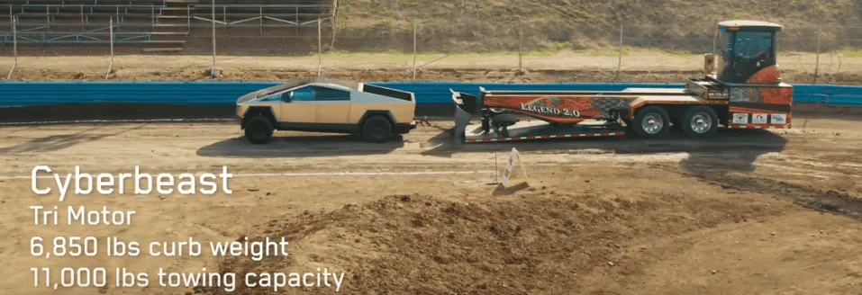 Tesla Cybertruck Towing tested with 6,000lb Tesla and trailer load zimage7160-png