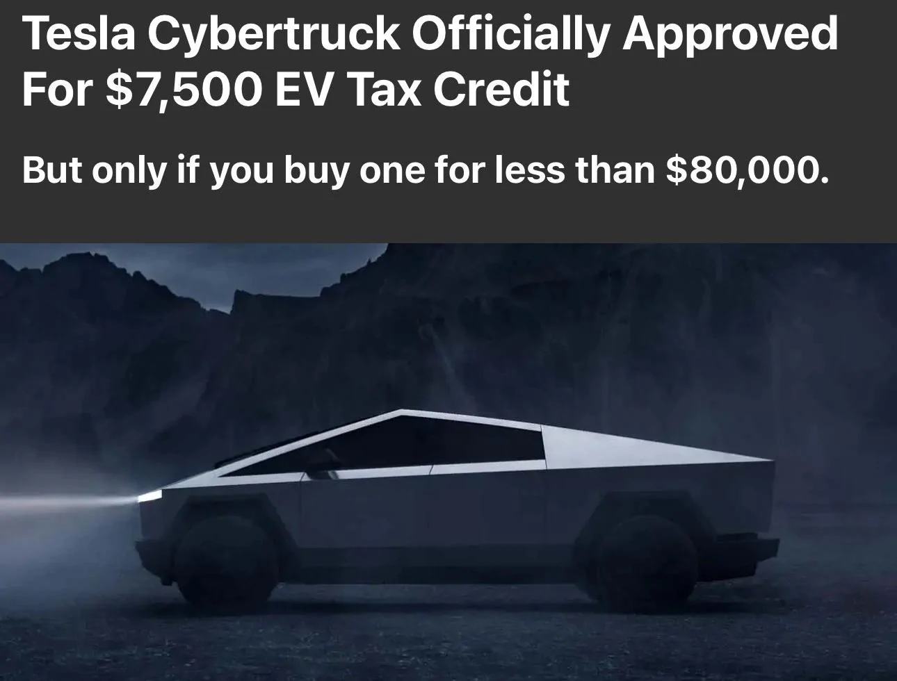 Tesla Cybertruck Cybertruck Federal tax credit IMG_5622