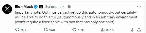 Tesla Cybertruck Elon posted an Optimus folding a shirt... building a CT in the future is more likely 1705349098387