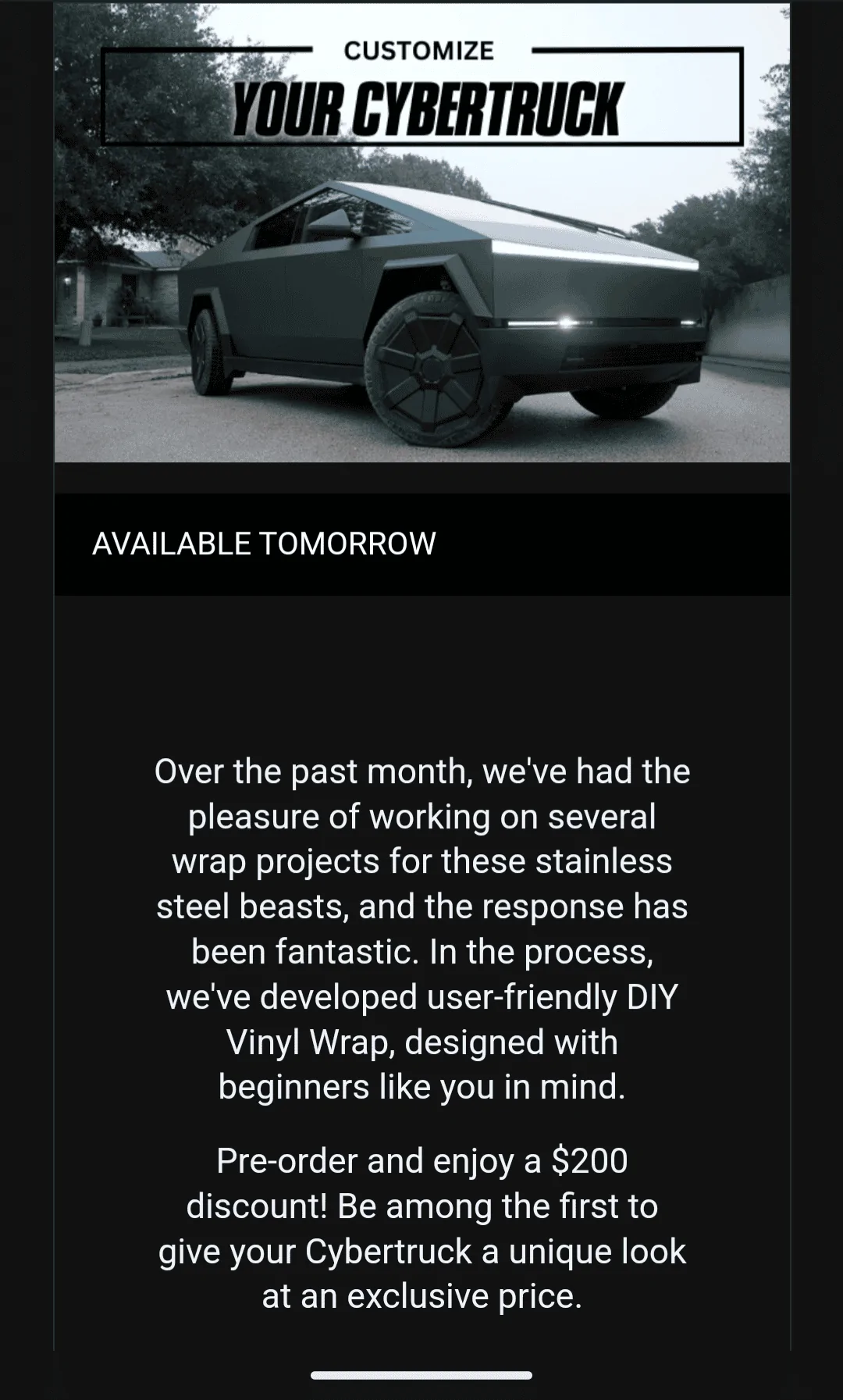 Tesla Cybertruck DIY Cybertruck Vinyl Wrap Kit by Tesbros -- $1500+ Screenshot_20240116-200325