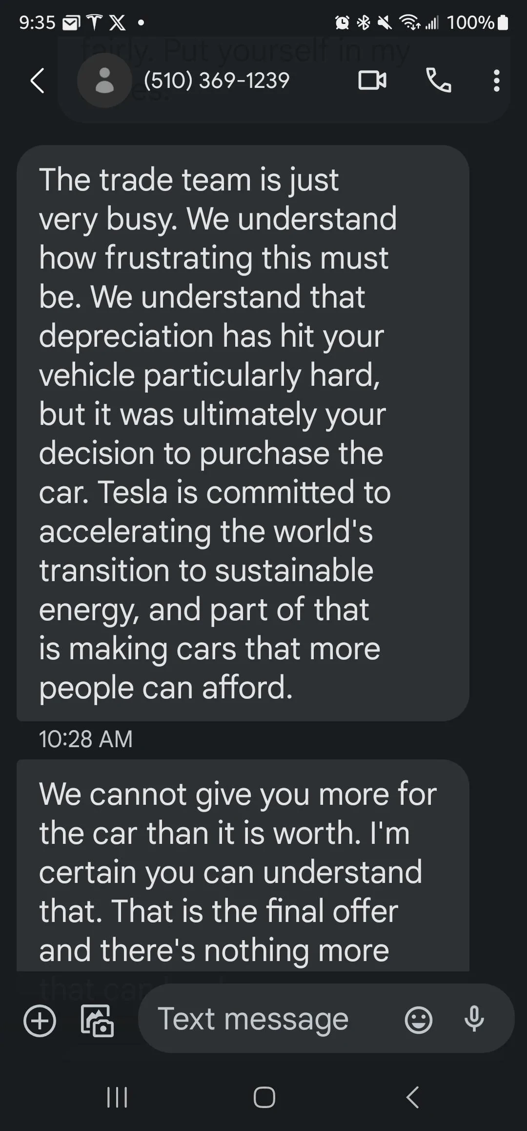 Tesla Cybertruck Foundation Cybertruck trade-in for new Cybertruck in future? Screenshot_20240117_093556_Messages