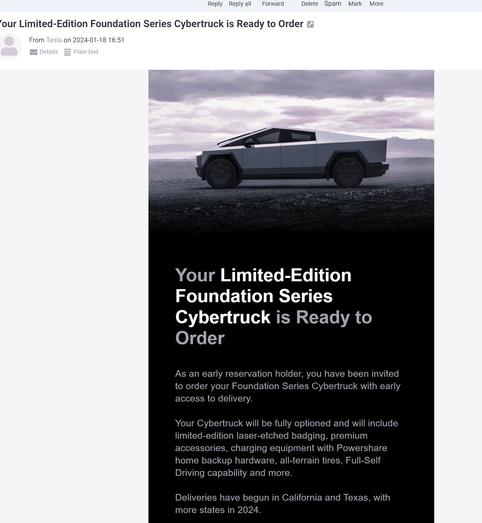 Tesla Cybertruck Tesla not following reservation order numbers 1705682601593