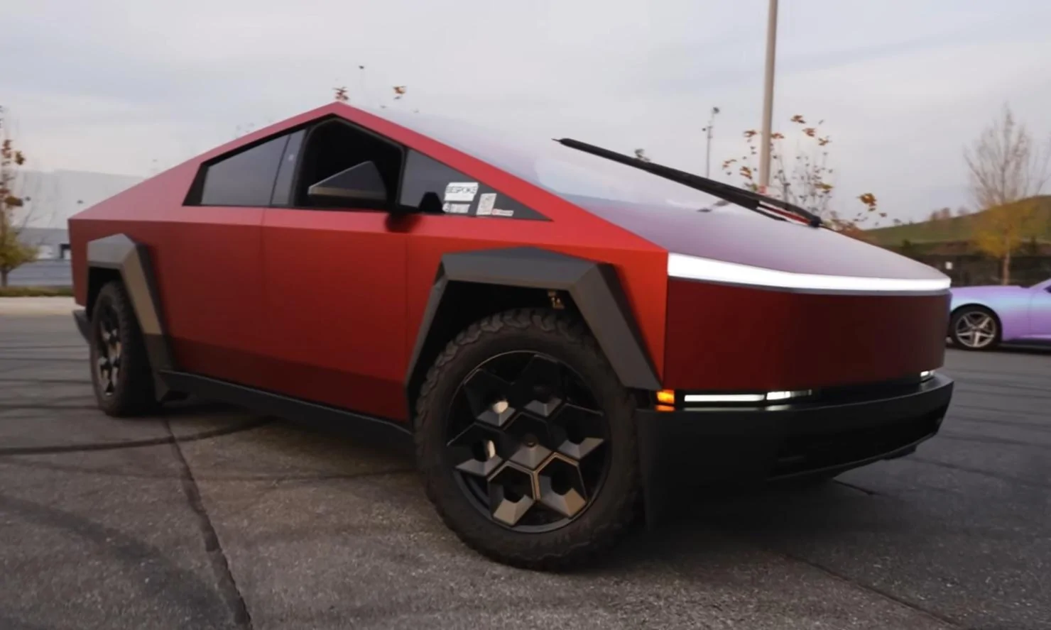 Tesla Cybertruck 🔴 Iron Man's Cybertruck 📐 FIRST RED WRAP! ⬇️ 100000% NOT CGI 1000008822