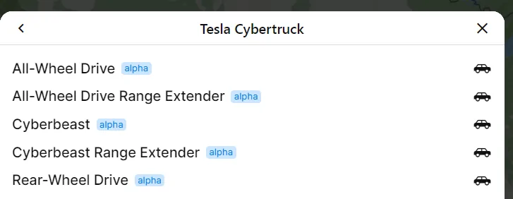 Tesla Cybertruck Why isn’t the Cybertruck on the Tesla trip planner yet? zimage7256