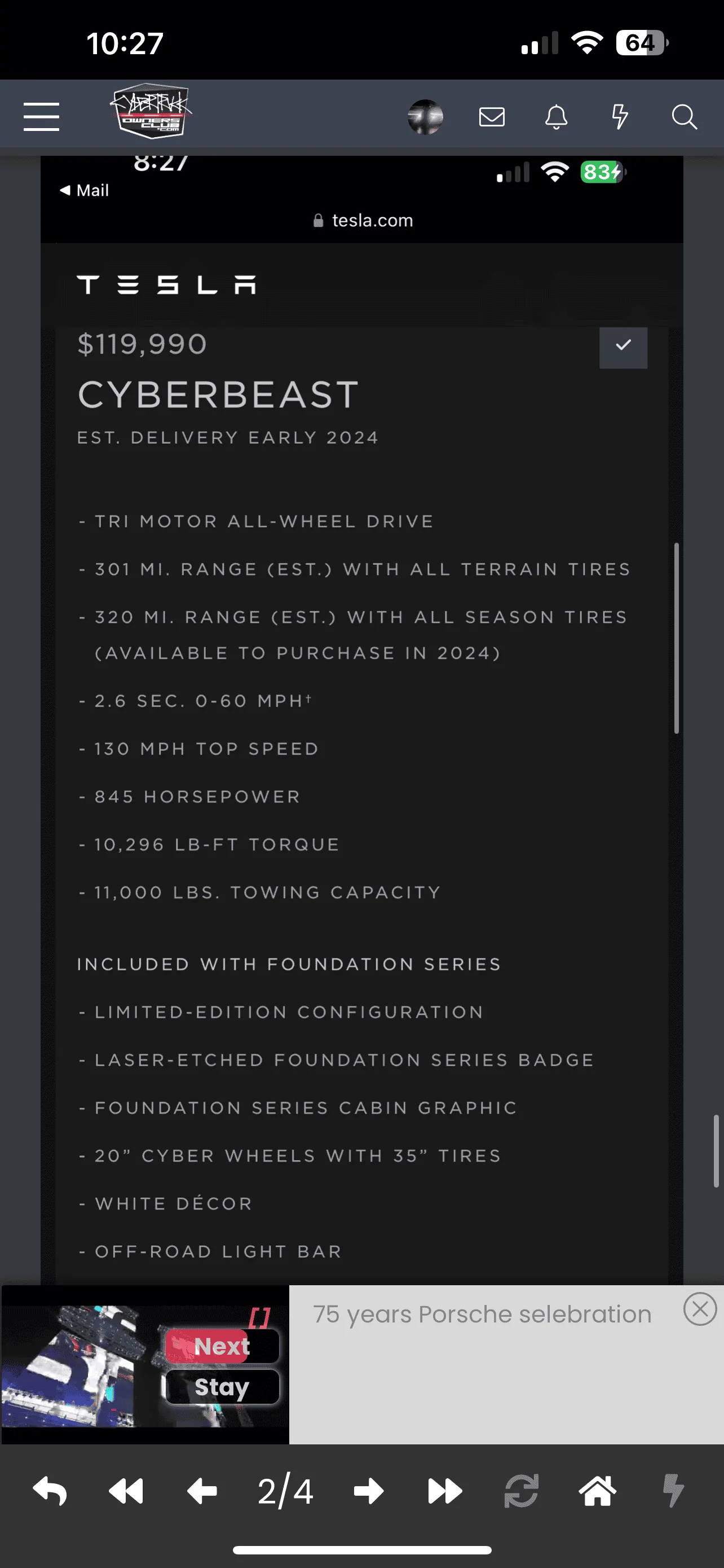 Tesla Cybertruck Estimated Delivery Window was not provided IMG_8236