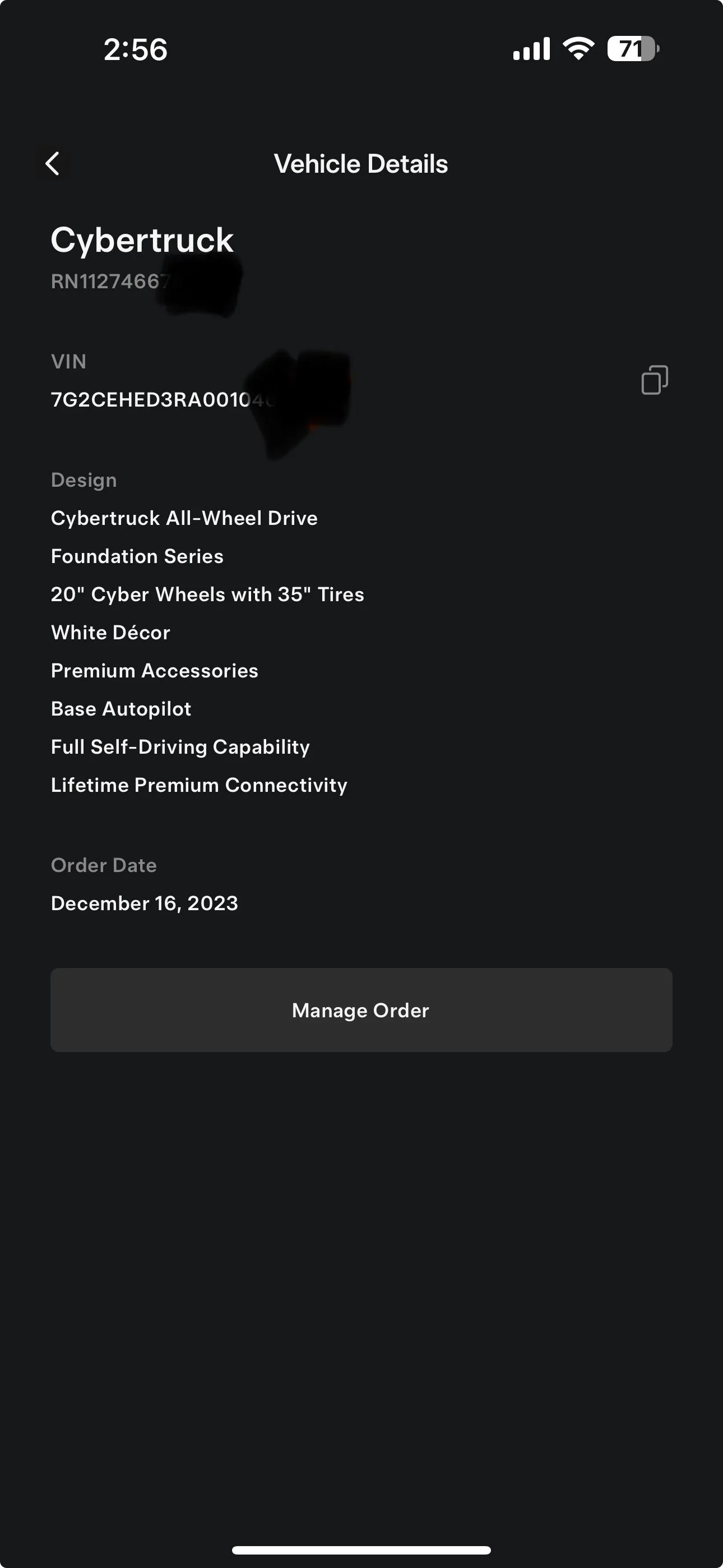 Tesla Cybertruck Florida VIN Just Assigned! Non Employee IMG_1809