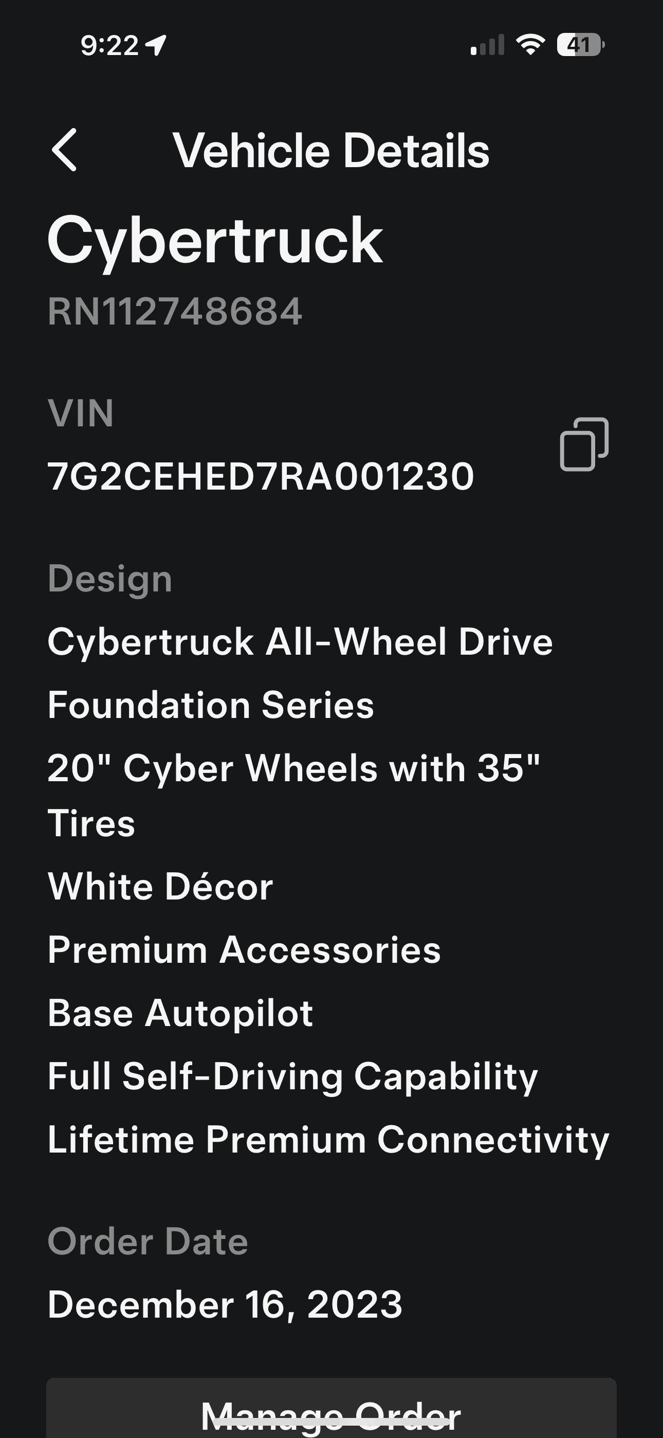 Tesla Cybertruck VIN assigned - Babcock Ranch, Florida IMG_1592