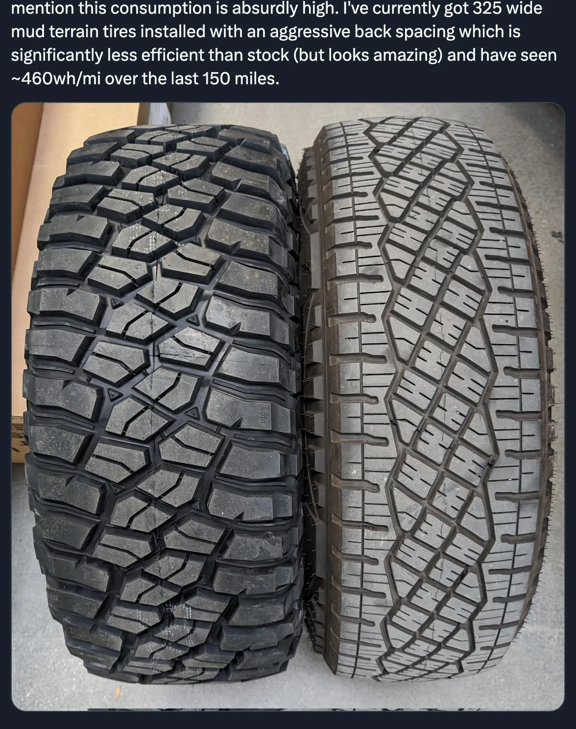 Tesla Cybertruck Aftermarket 325 wide tires + 18" Method wheels installed on Cybertruck Screenshot 2024-01-22 at 9.10.18 AM