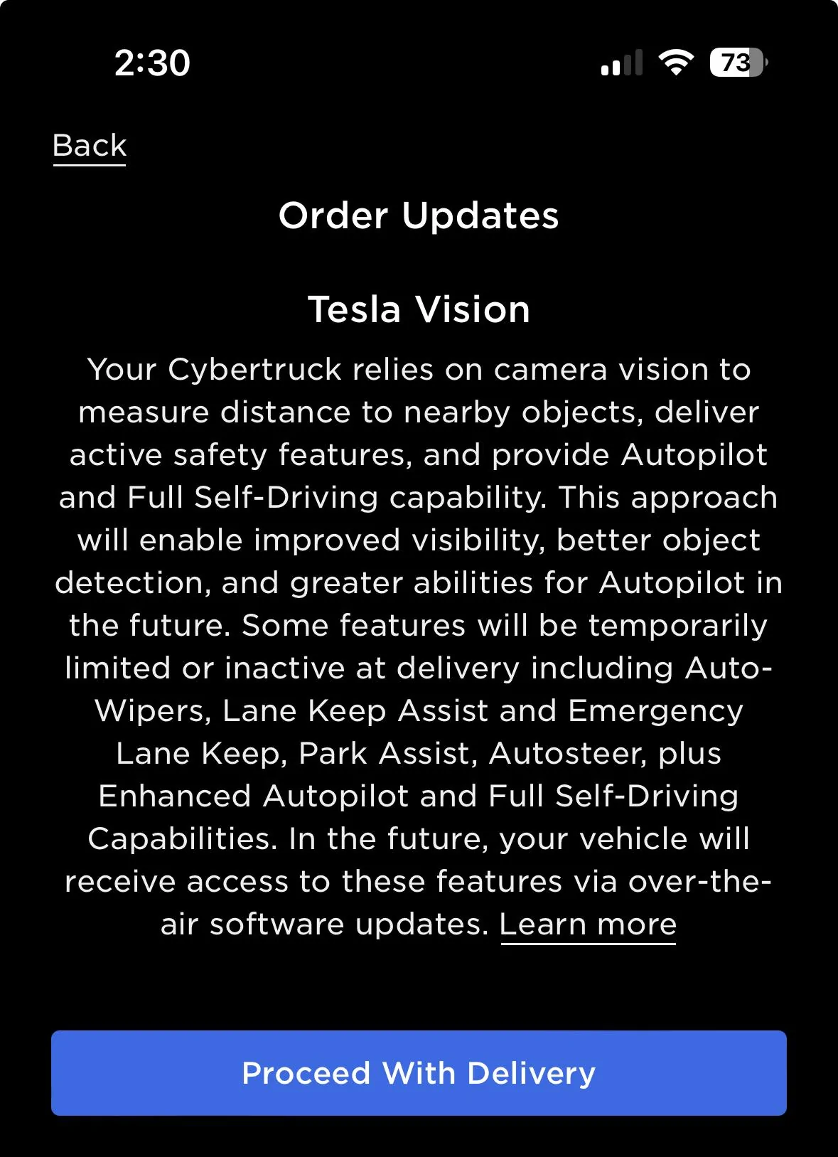 Tesla Cybertruck Indication you have a VIN Number (On your cell phone app.): IMG_0239