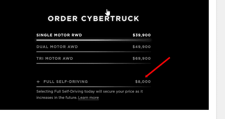 Tesla Cybertruck Just got an email to spec my Cybertruck. What does the extra $20K actually get me? 1706112365449