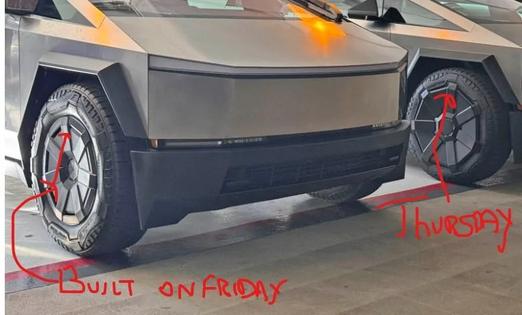 Tesla Cybertruck Standard base aero wheels cover photos & video in motion (for Cybertrucks w/ Base Wheels) Screenshot 2024-01-24 125017