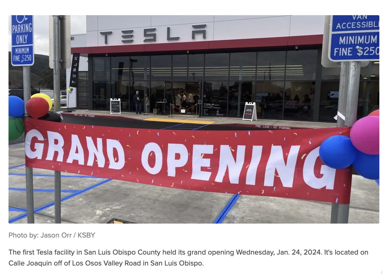 Tesla Cybertruck Tesla Dealership/Service coming to San Luis Obispo, California San Luis Obispo County's first Tesla dealership officially opens 2024-01-25 11-41-44