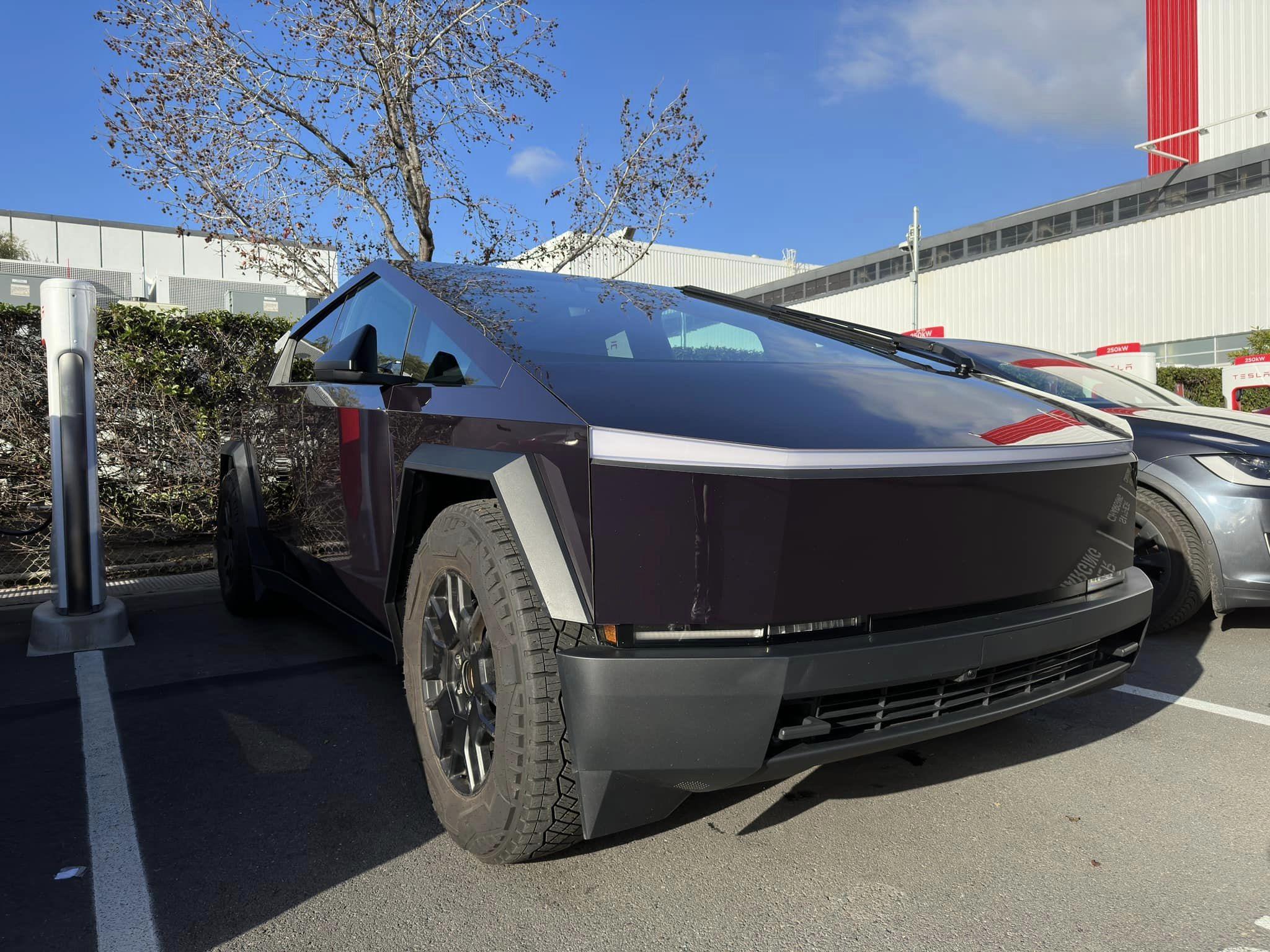 Tesla Cybertruck Purple Wrap Cybertruck (STEK DynoPurple) tesla cybertruck wrapped purple stek vinyl