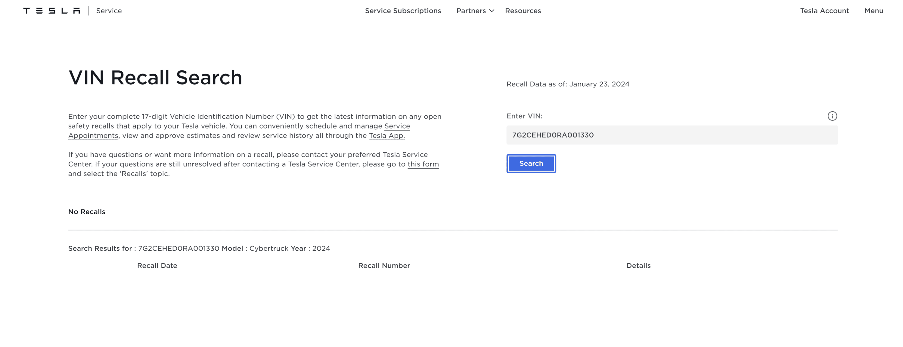 Tesla Cybertruck Tesla's Cybertruck VIN Activation Tracker (NOT Customer VIN Allocations) Screenshot 2024-01-23 135452