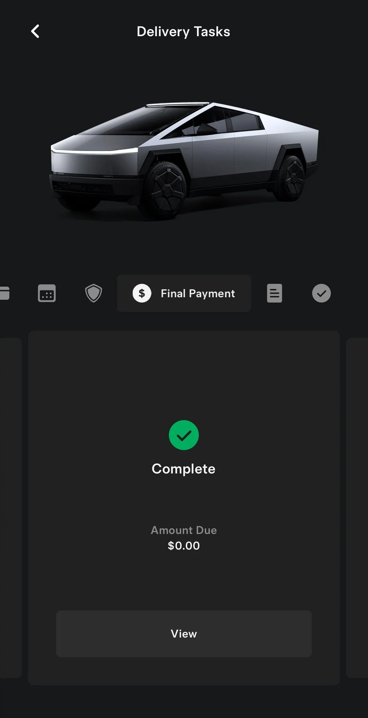 Tesla Cybertruck Trade in value. Final payment. But no VIN? IMG_3317