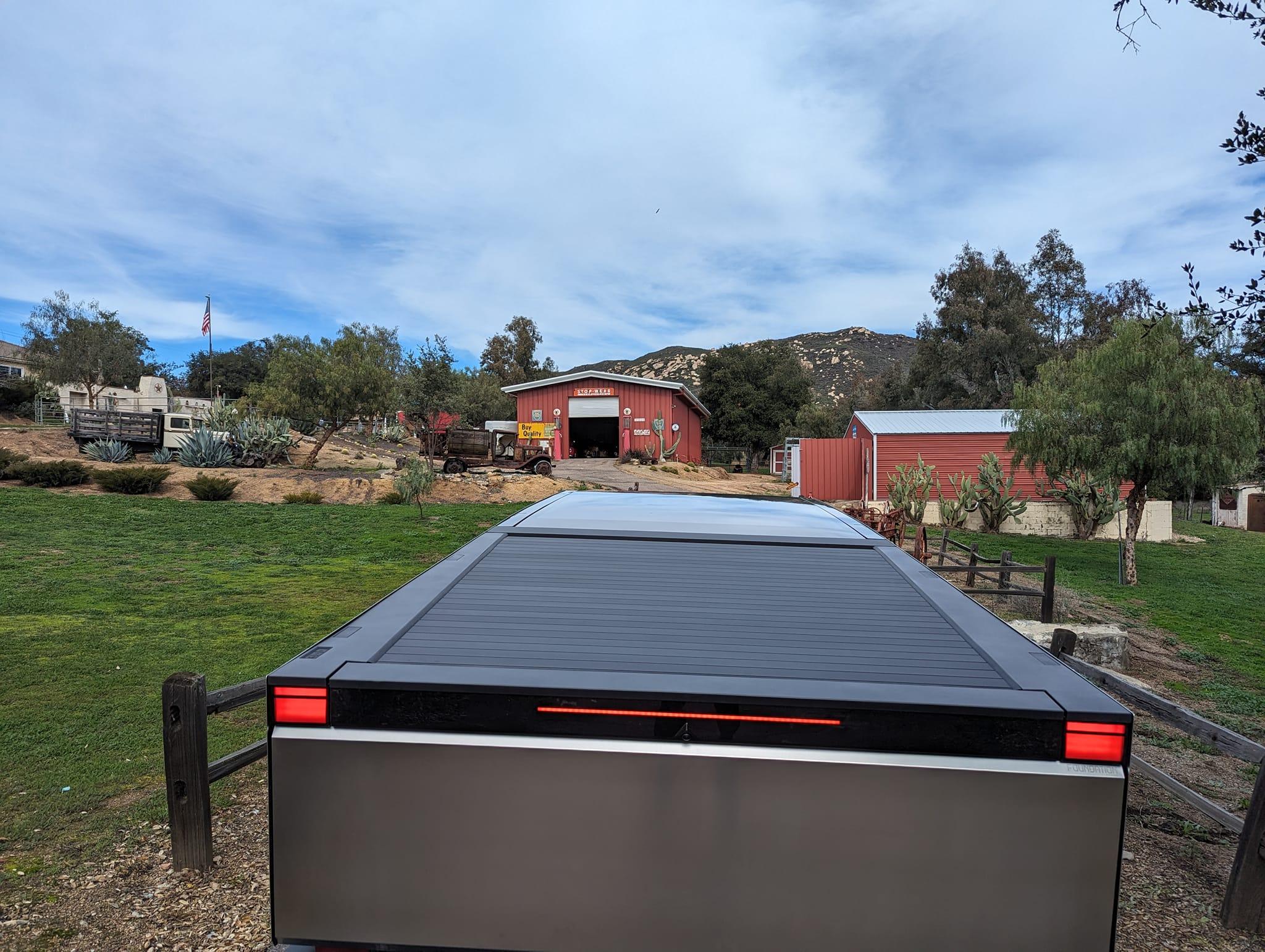 Tesla Cybertruck Photos - Cybertruck goes home to a farm ranch and shares garage with classic cars 421593779_10231179192613052_4431447407356844653_n