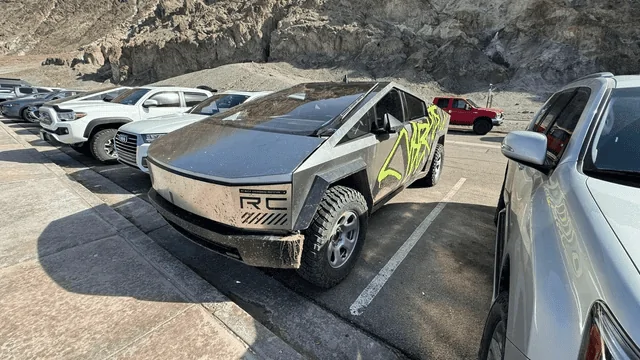 Tesla Cybertruck Aftermarket 325 wide tires + 18" Method wheels installed on Cybertruck 1706597056370