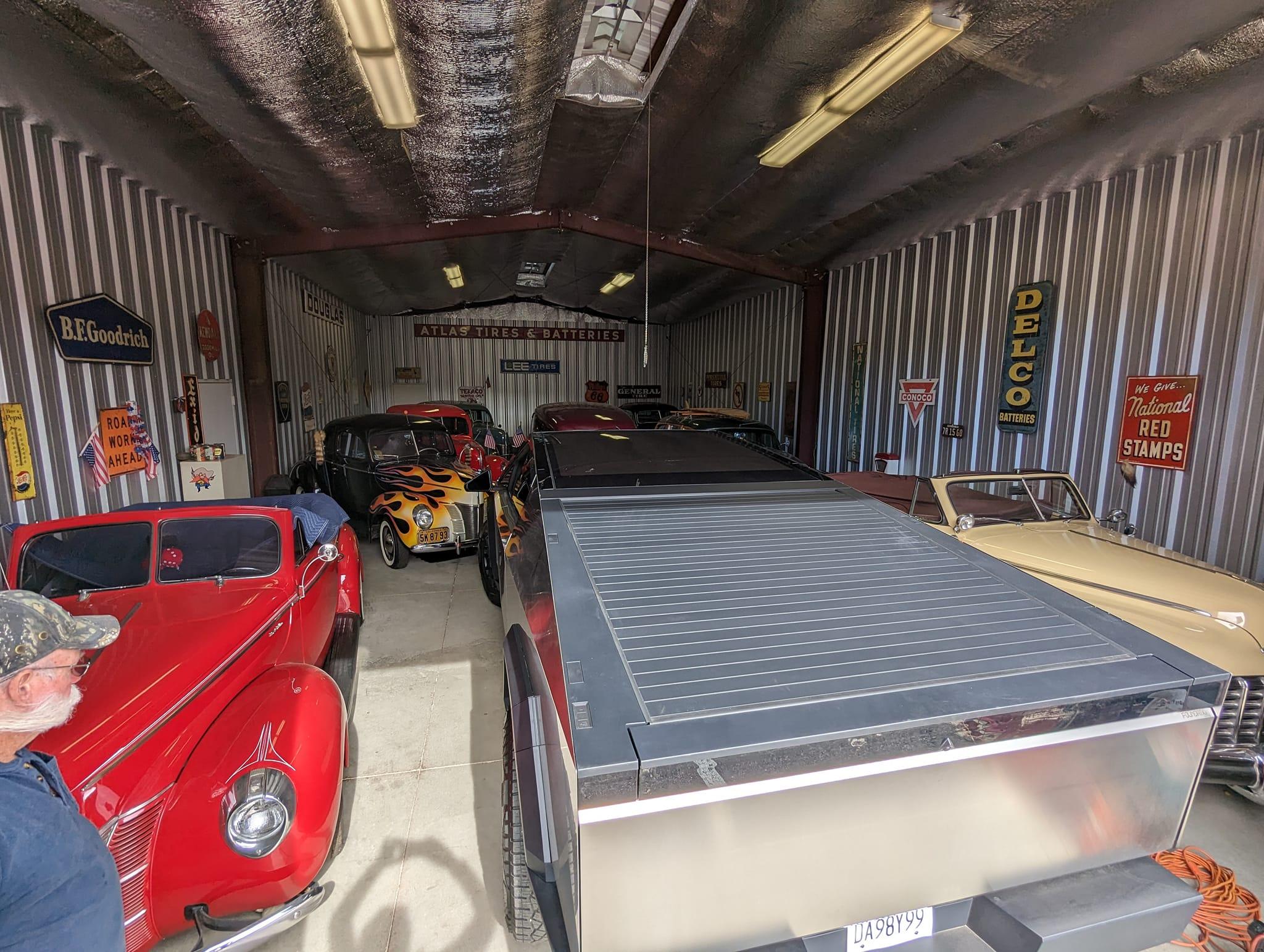 Tesla Cybertruck Photos - Cybertruck goes home to a farm ranch and shares garage with classic cars 422947137_10231179193573076_3505747481559188008_n