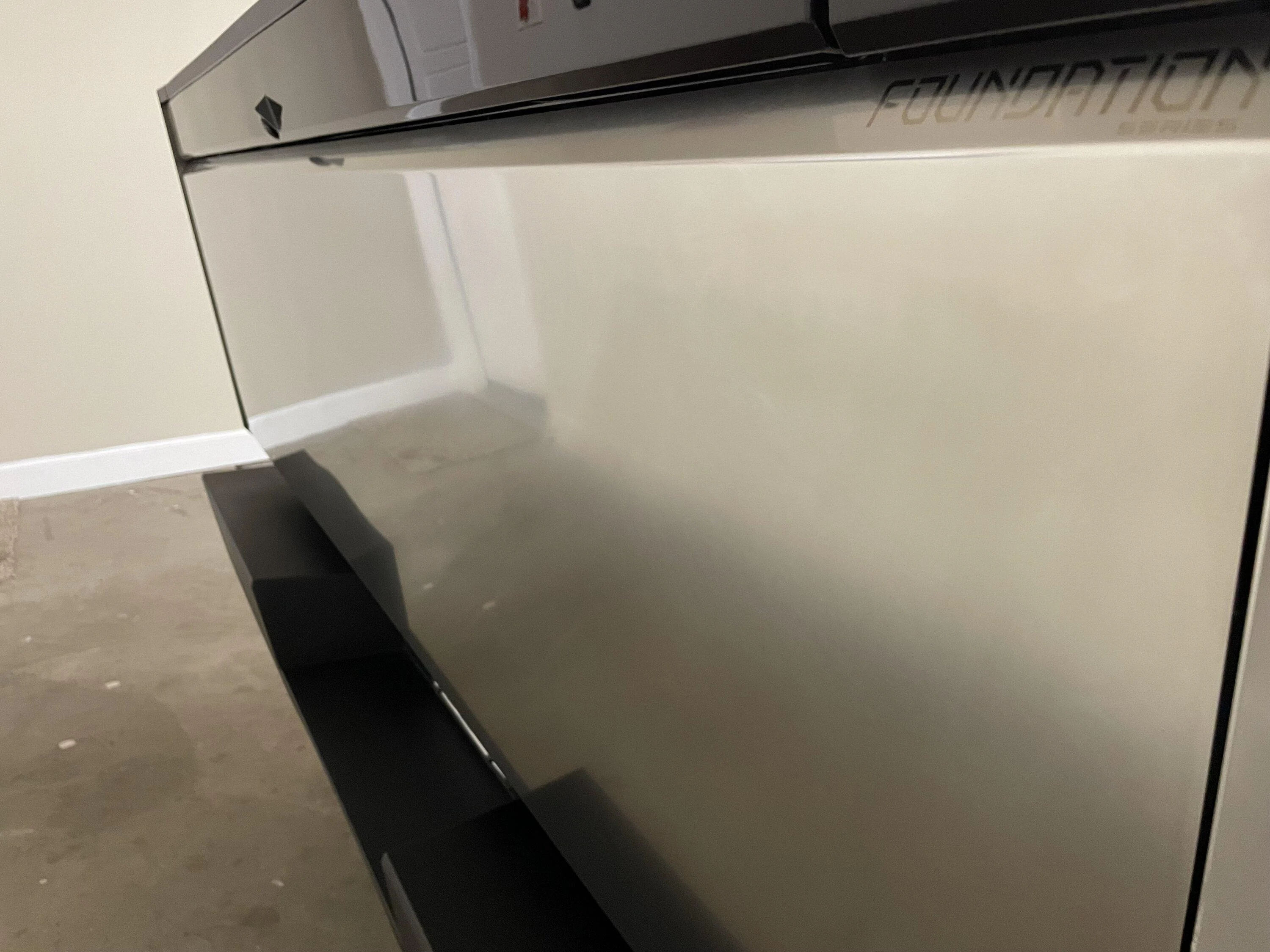 Tesla Cybertruck Bar Keepers Friend steel cleaner applied -- result photos IMG_3721