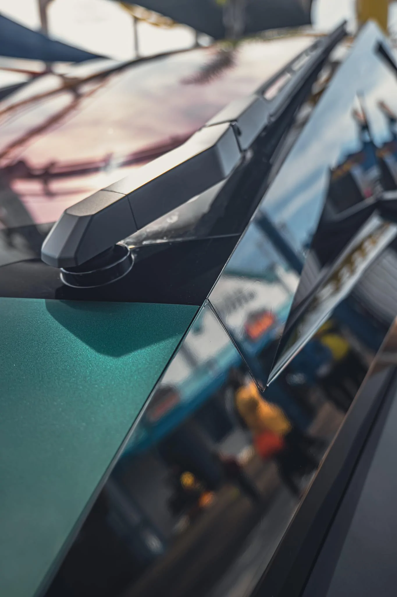 Tesla Cybertruck GREEN Vinyl Wrap & PPF Cybertruck -- Photos & Videos Inozetek Metallic Midnight Green Cybertruck Wrap 7