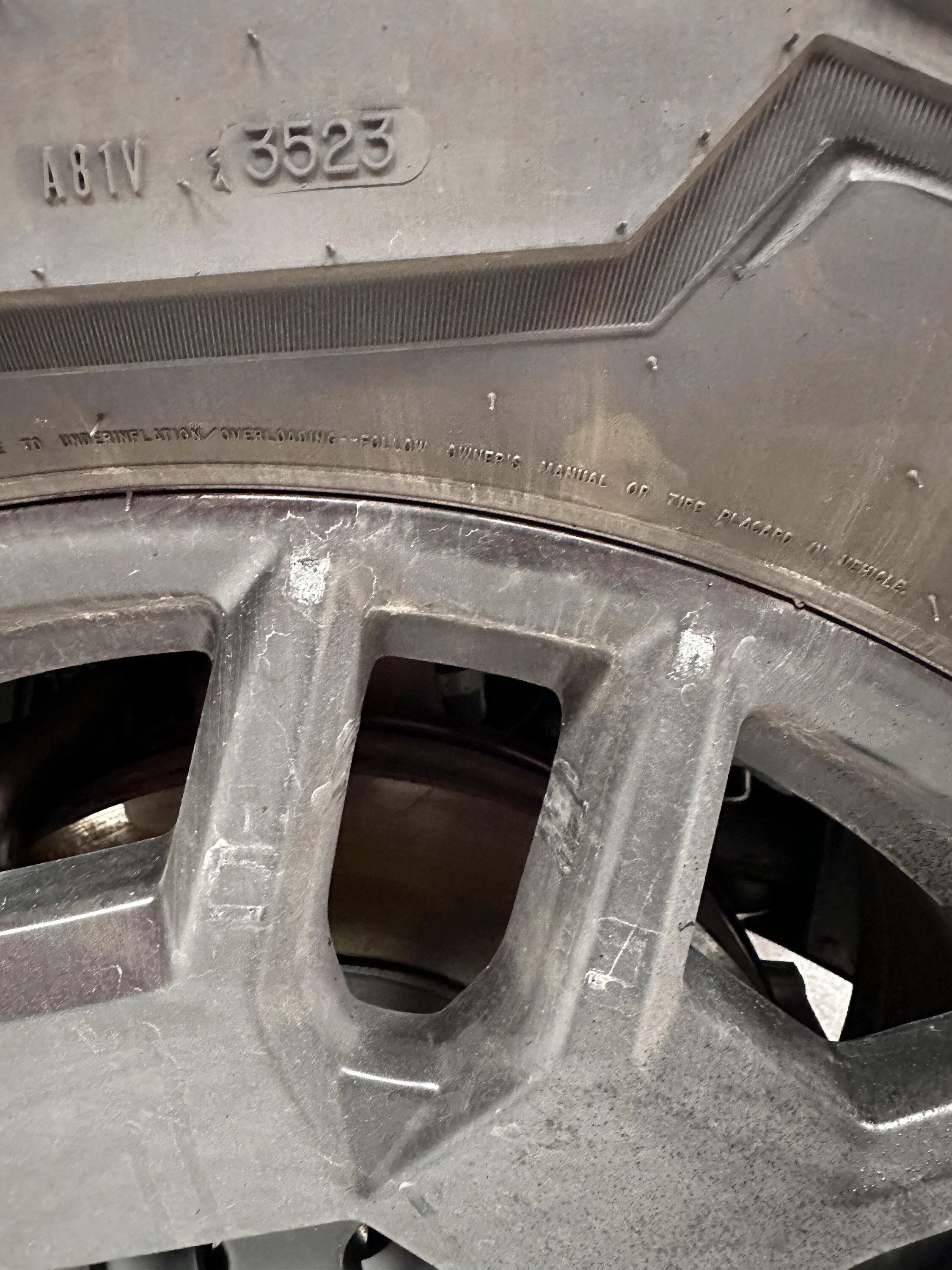 Tesla Cybertruck Update: Aero Wheel Cover Recall reason = making contact with tire sidewall, wearing down rubber IMG_4890