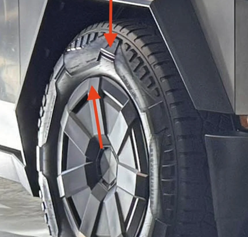 Tesla Cybertruck Update: Aero Wheel Cover Recall reason = making contact with tire sidewall, wearing down rubber Smaller hub cabs
