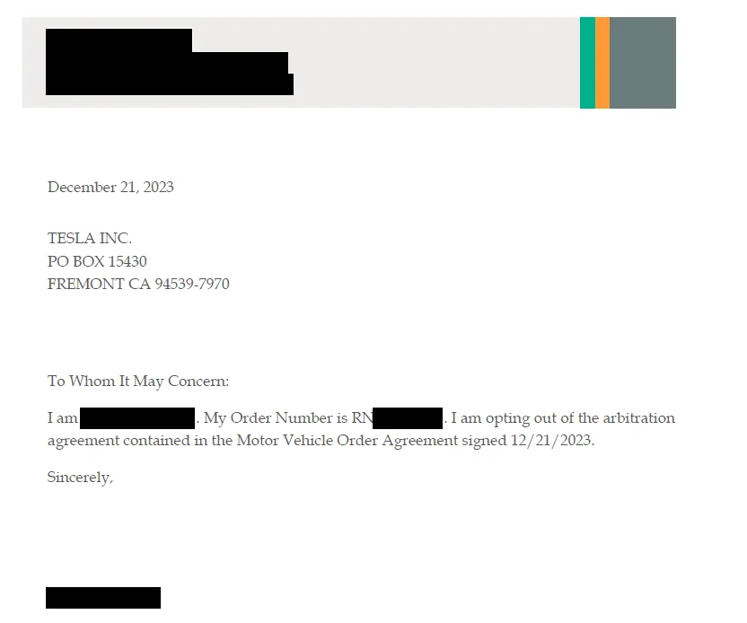 Tesla Cybertruck Arbitration clause: who is opting out? 1706933112624