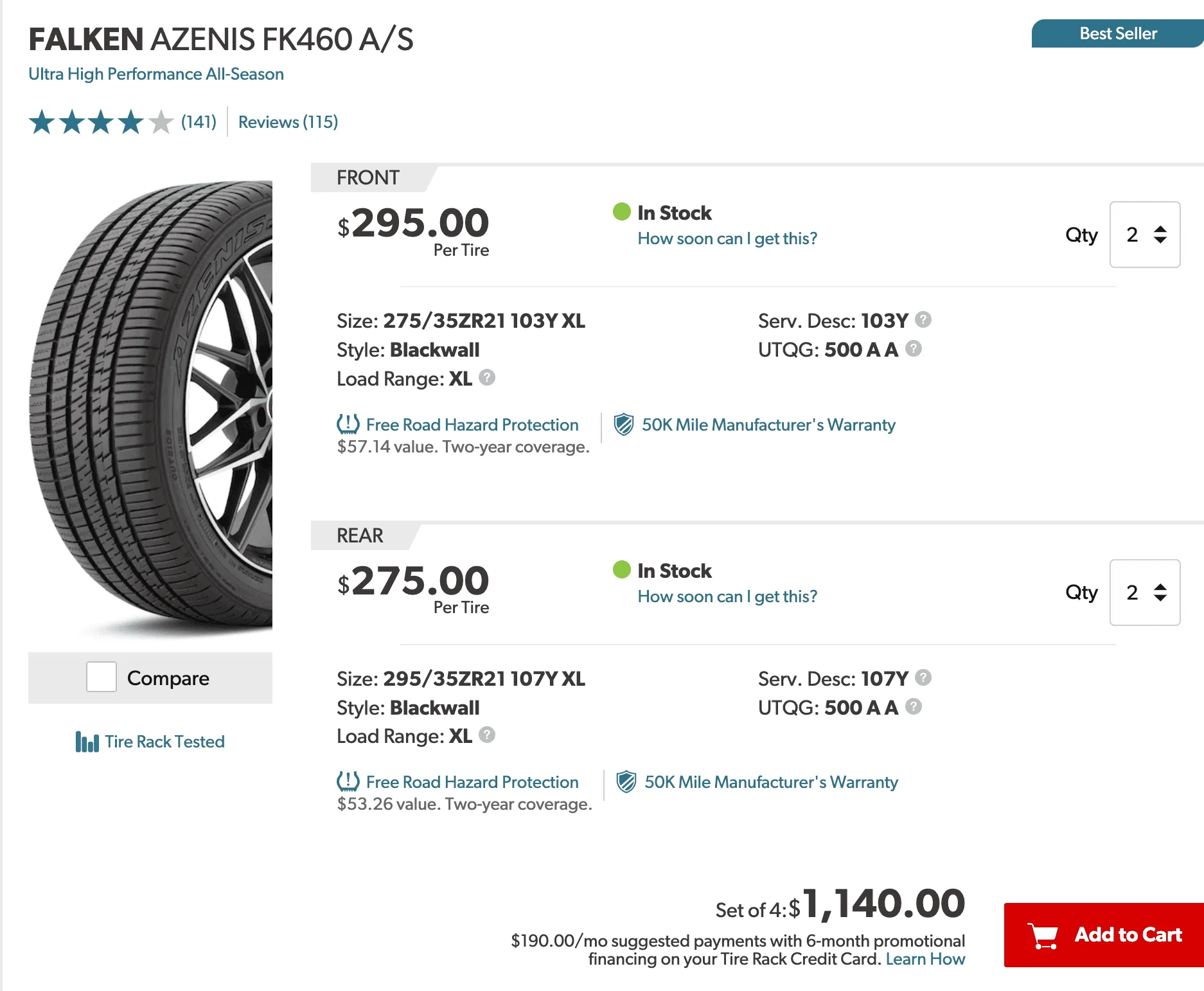 Tesla Cybertruck All Season tires in Florida (Model Y Perf) 1706988528068