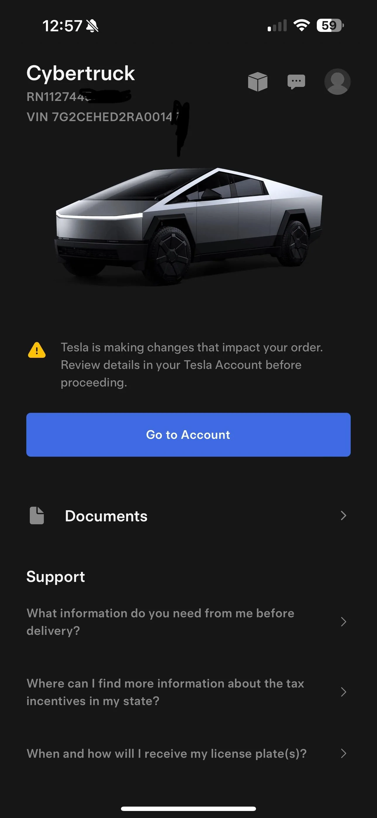 Tesla Cybertruck 12/9 Orders Nor Cal VIN Waiting Room. IMG_7471