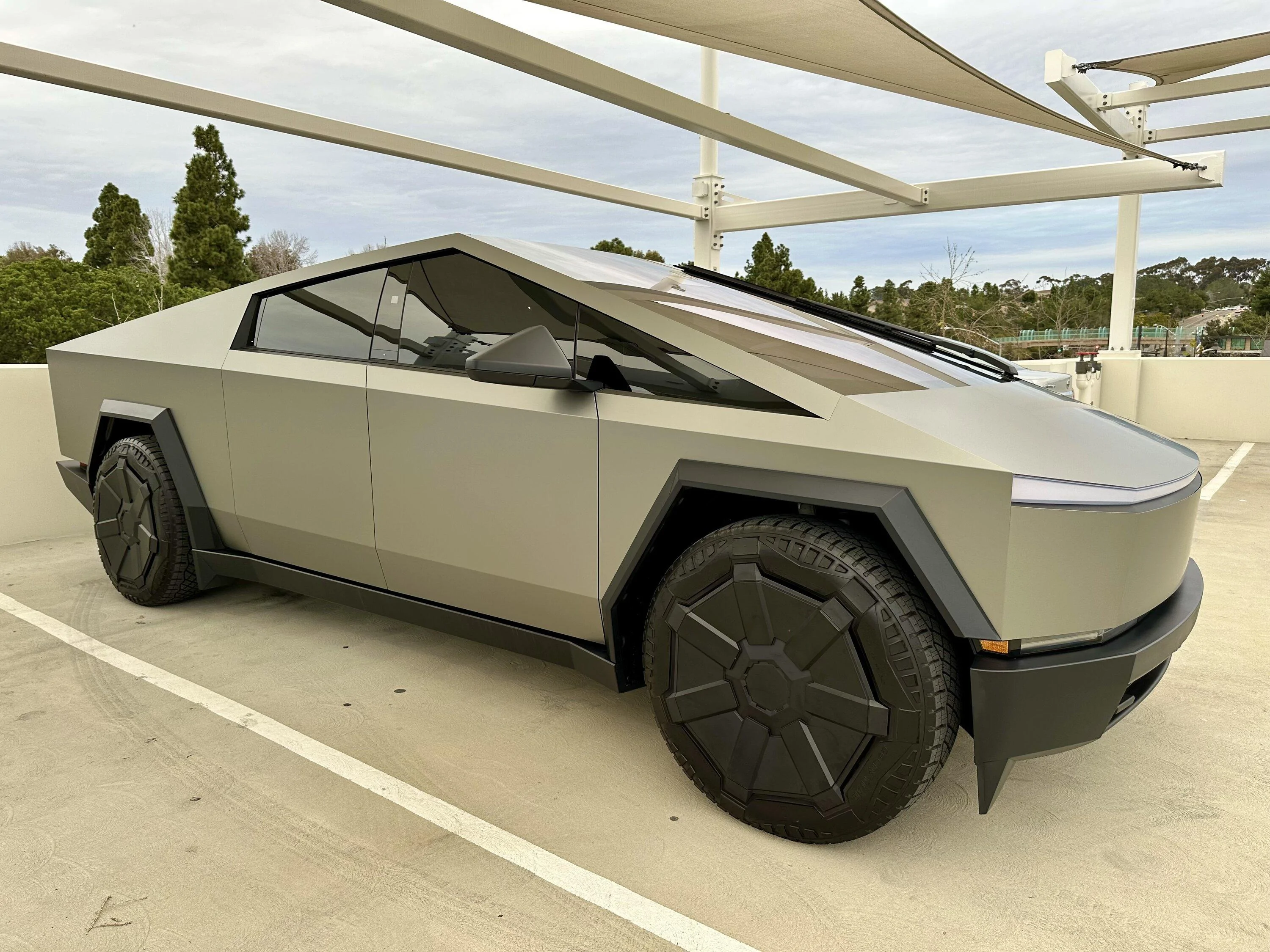 Tesla Cybertruck Pure PPF Satin Stainless Steel Wrap done by Tint World Miramar (San Diego) IMG_5546