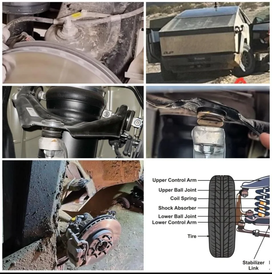 Tesla Cybertruck Cybertruck engineers bend upper control arm in testing 5Gf6oJg