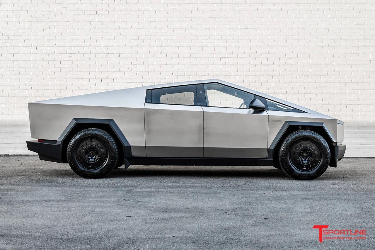 Tesla Cybertruck TCT AeroMaxx Wheels & Aero Covers - 20" Flow Forged wheels by T Sportline foundation-series-cybertruck-aftermarket-wheels-20-tct-satin-black-aero-cover-low-mode-02_400